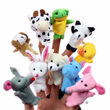 10 Pcs Cartoon Hand Doll Finger Puppet Baby Children Story Early Education Soothing Doll Plush Toy