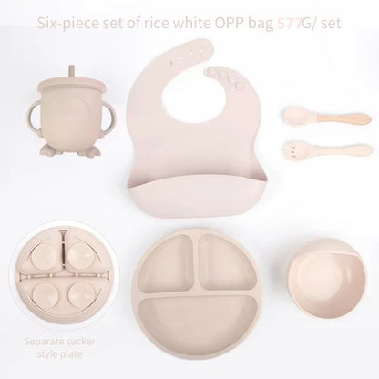 6pcs Baby Silicone Dinnerware Set