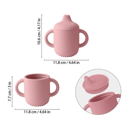 Mamaplan Silicone Baby Cup Portable Water Bottle With Double Handle Leakproof Baby Cups Feeding Liquid Baby Items Baby Tableware